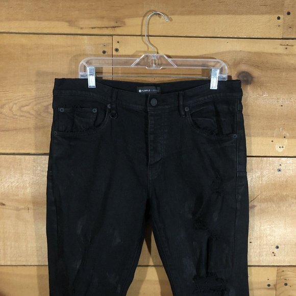 NEW Purple Brand Jeans P001 Jeans Mens Size 36x34 Slim Skinny Button Fly Black - Picture 2 of 14